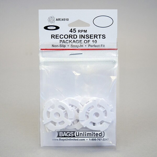 45rpm Record White Plastic Inserts.